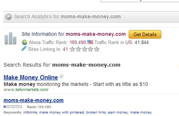 Alexa Ranking for Bloggers. Why you should use the Alexa Toolbar to improve your ranking - from Moms Make Money