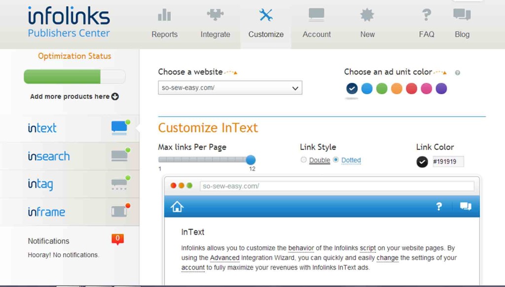 How to customise your Infolinks - Moms Make Money